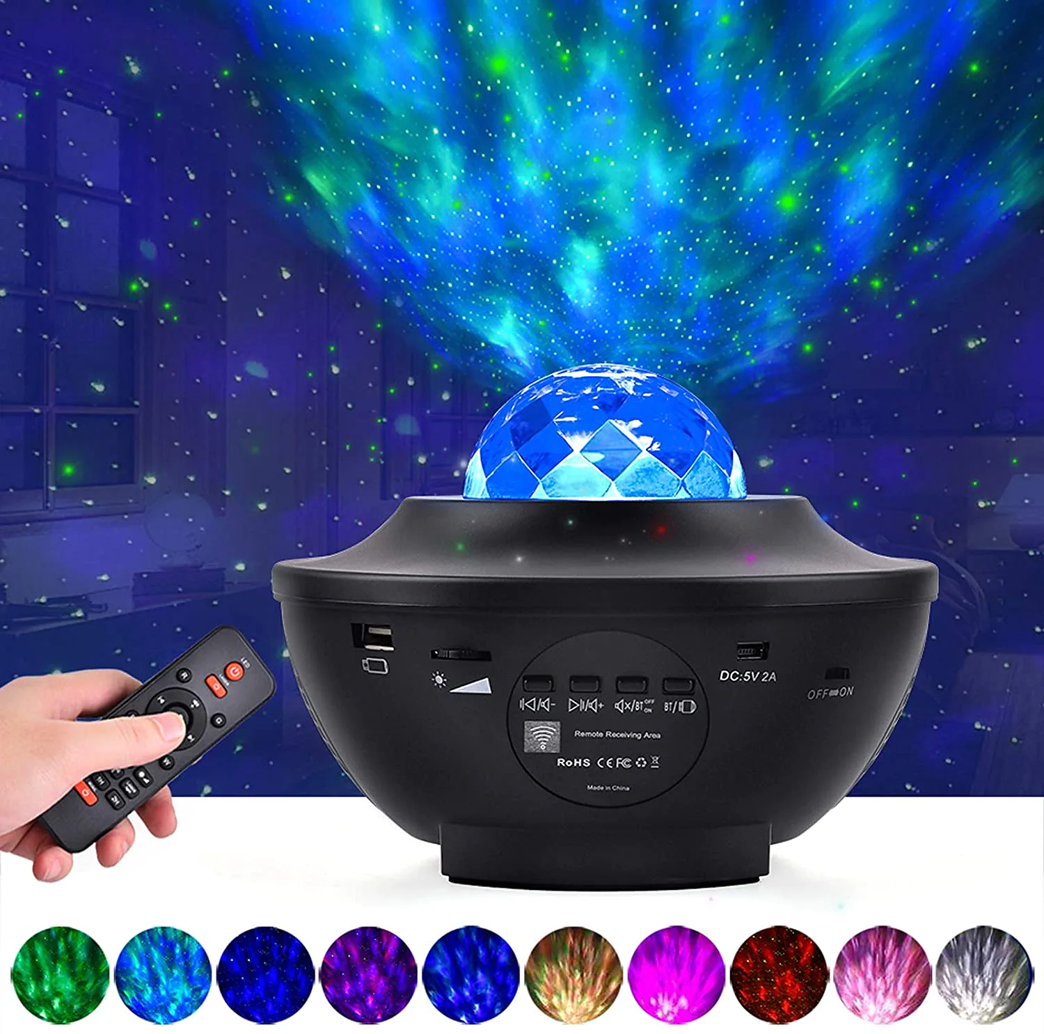 Music Star Projector Star Light Christmas Gift Nebula Projector Bluetooth Speaker Remote Control