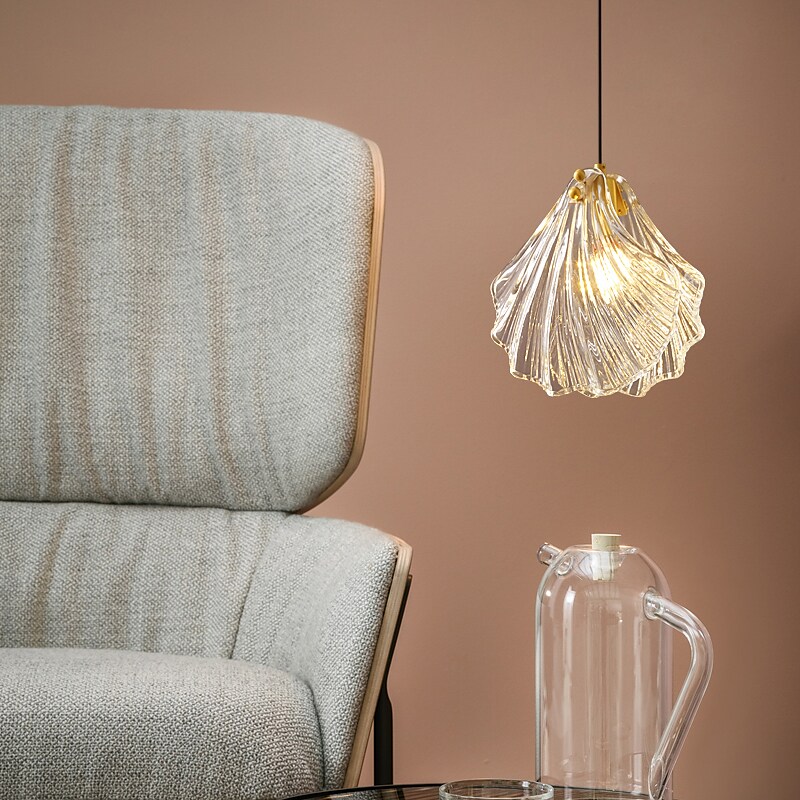 20 cm Shell Design Pendant Light LED Glass Copper Modern Style Stylish Electroplated Nordic Style 220-240V