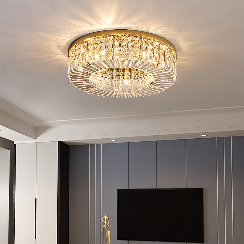 50cm 60cm 80cm Chandelier LED Ceilling Lights Crystal Circle Design Luxury 110-120V 220-240V