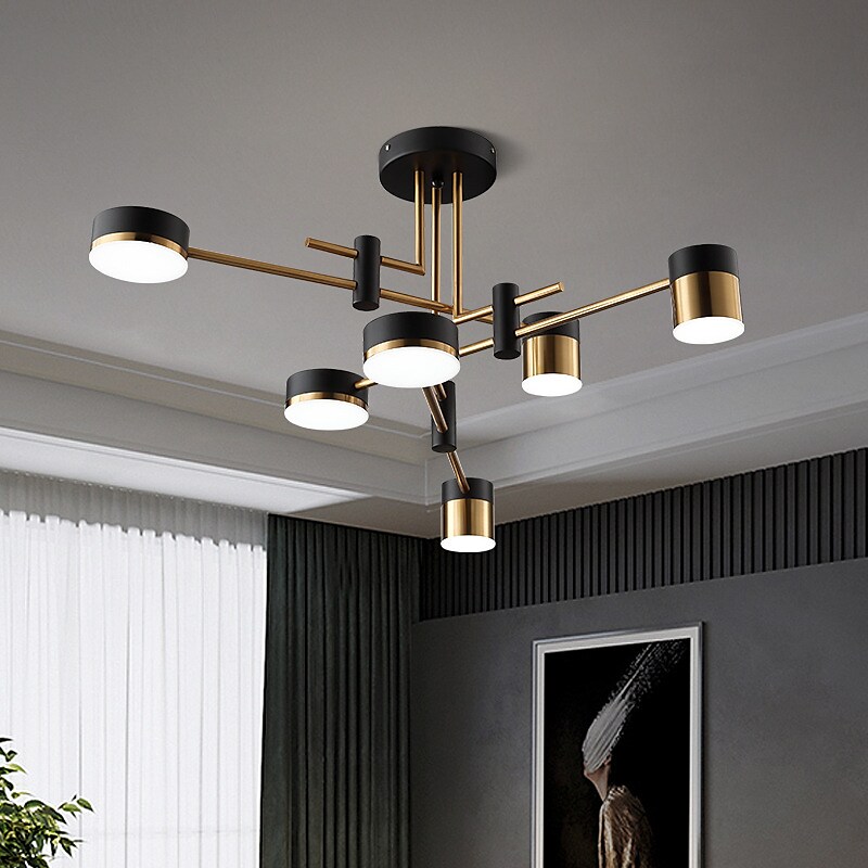 LED Ceiling Light Geometric Shapes Chandelier Metal Sputnik Nordic Style