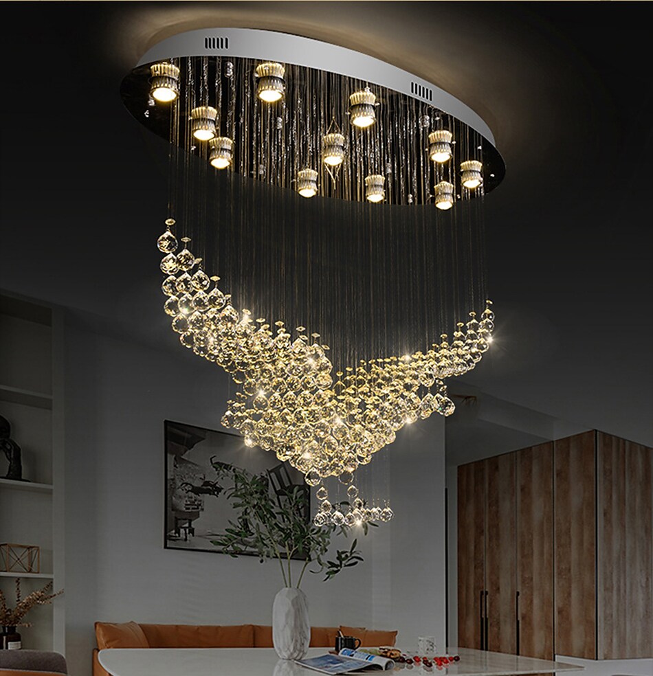 80cm Crystal Chandelier Atmosphere Eagle Modern Ceiling Light Personality Living Room