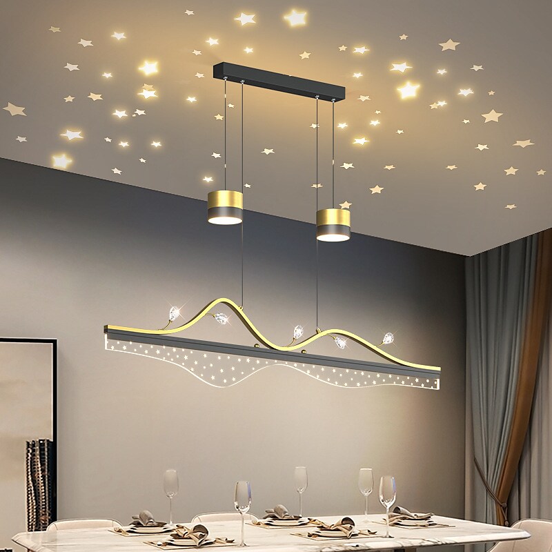 Luxury Creative LED Pendant Light Chandelier Modern Projection Light Starry Sky Bar Lamp Restaurant