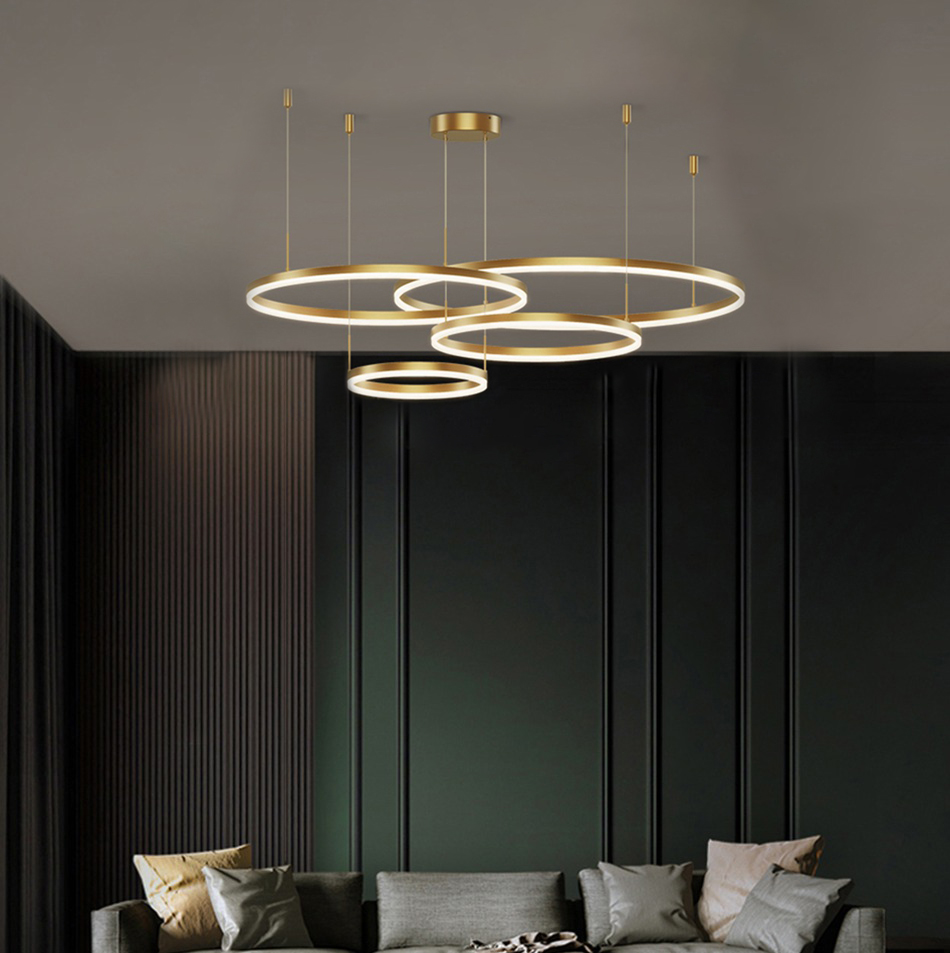 60cm Circle Design Pendant Light LED Dimmable Artistic Style 110-240 V