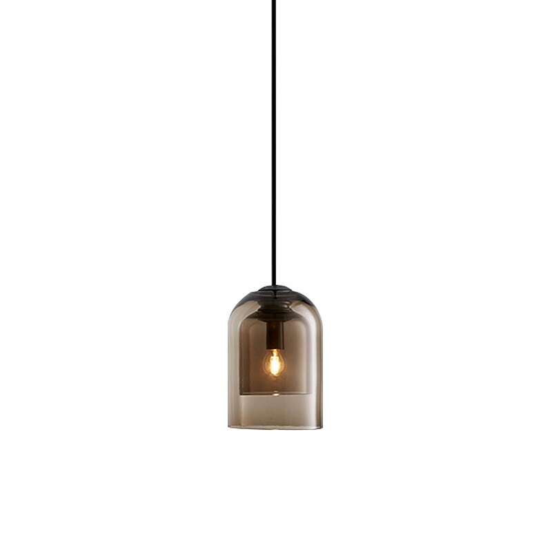 15 cm Single Design Pendant Light Glass Cylinder Electroplated Painted