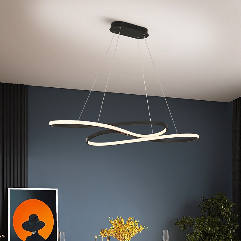 LED Pendant Light Modern Kitchen Island Light Black Gold 100cm Geometr