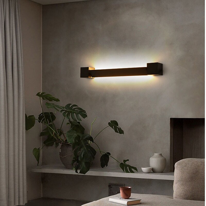 LED Wall Sconces Dimmable Indoor Rotatable Strip Design Wall Light Fixtures for Bedroom Bathroom Hallway Doorway Stairway 110-240V