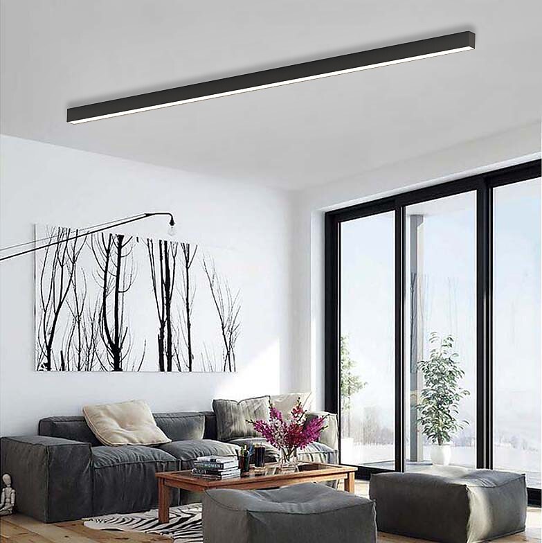 LED Ceiling Light Dimmable 60cm 80cm Line Design Acrylic Metal Ceiling Lights for Living Room Office 110-240V