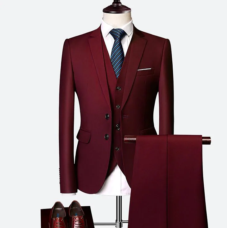 Men's Wedding Party / Evening Suits Notch Slim Fit Single Breasted Two-buttons Solid Colored Nylon Chinlon 7375427