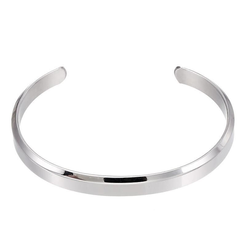 Men’s Bracelet Fashion Simple Titanium Steel  3 Colors Gold Silver Black C Shaped Opening Trendy Accessories Bracelet 9320749