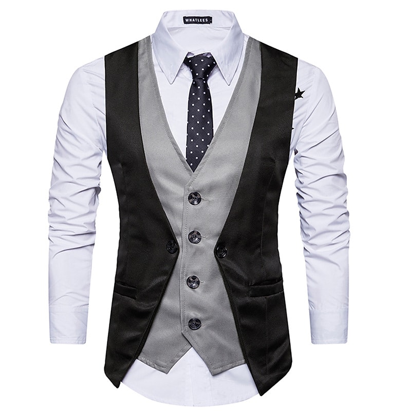 Poly&Cotton Blend Wedding / Daily Wear Vest / Work Patchwork 7413854