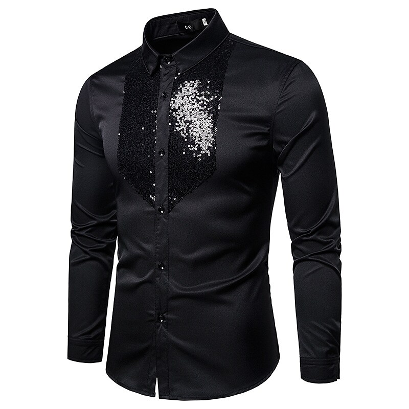 Men's Vintage Shirt Regular Fit Long Sleeve Square Neck Solid Color Cotton Black White 2022 9367510