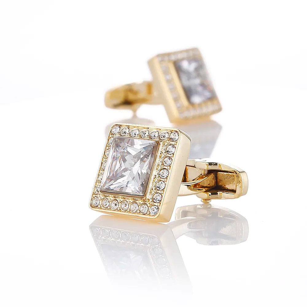 Cufflinks Fashion Classic Crystal Brooch Jewelry Golden For Wedding Gift 7340295