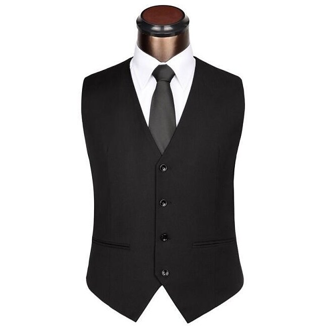 Polyester Wedding Vests Solid Colored 7563438