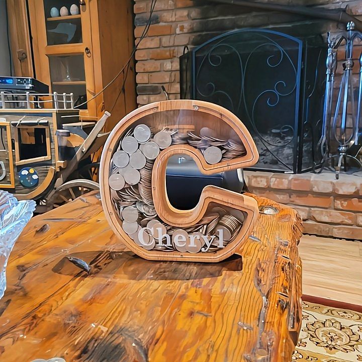  50 OFF Personalized Wooden Letter Piggy Bank TextileGoGo