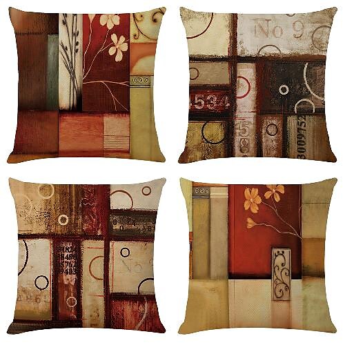 4pcs cushion cover soft decorative square throw pillow cover 