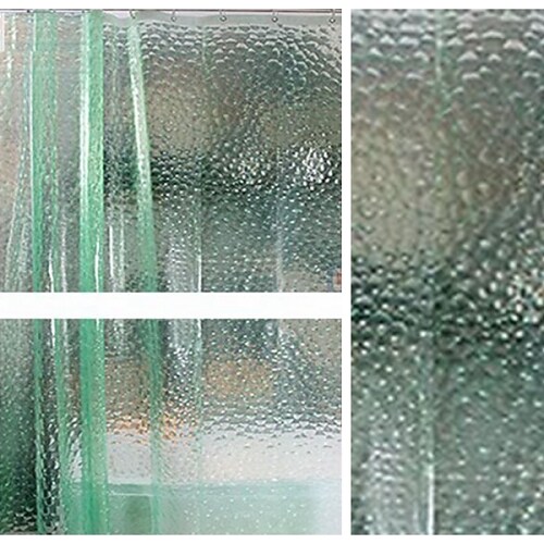 Transparent Shower Curtain with Hooks 