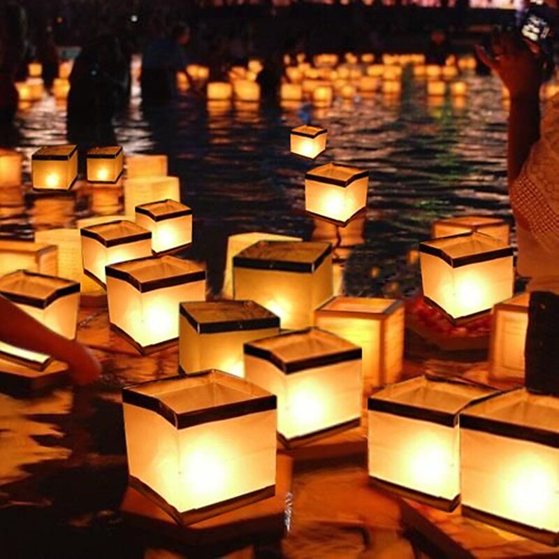 Square Paper Water Lanterns 15*15CM/6"*6"