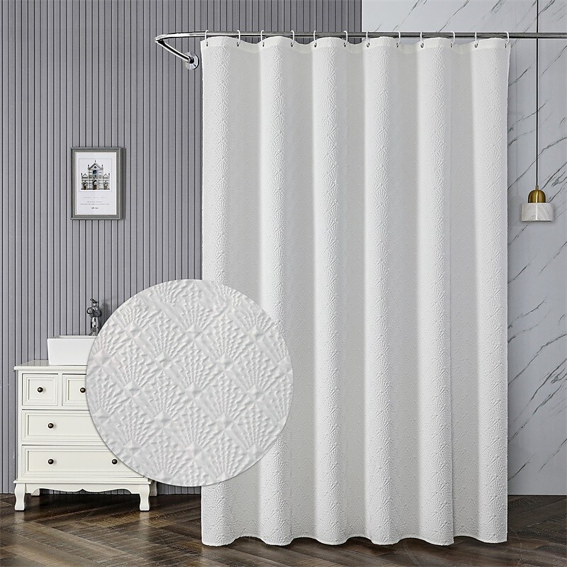 White Shower Curtain, Waterproof New Technology Shower Curtains for Ba