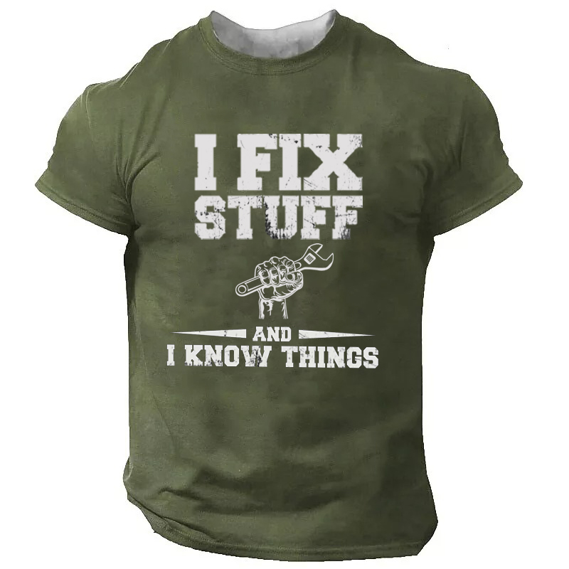 I Fix Stuff And I Know Things Mens Henley T Shirt