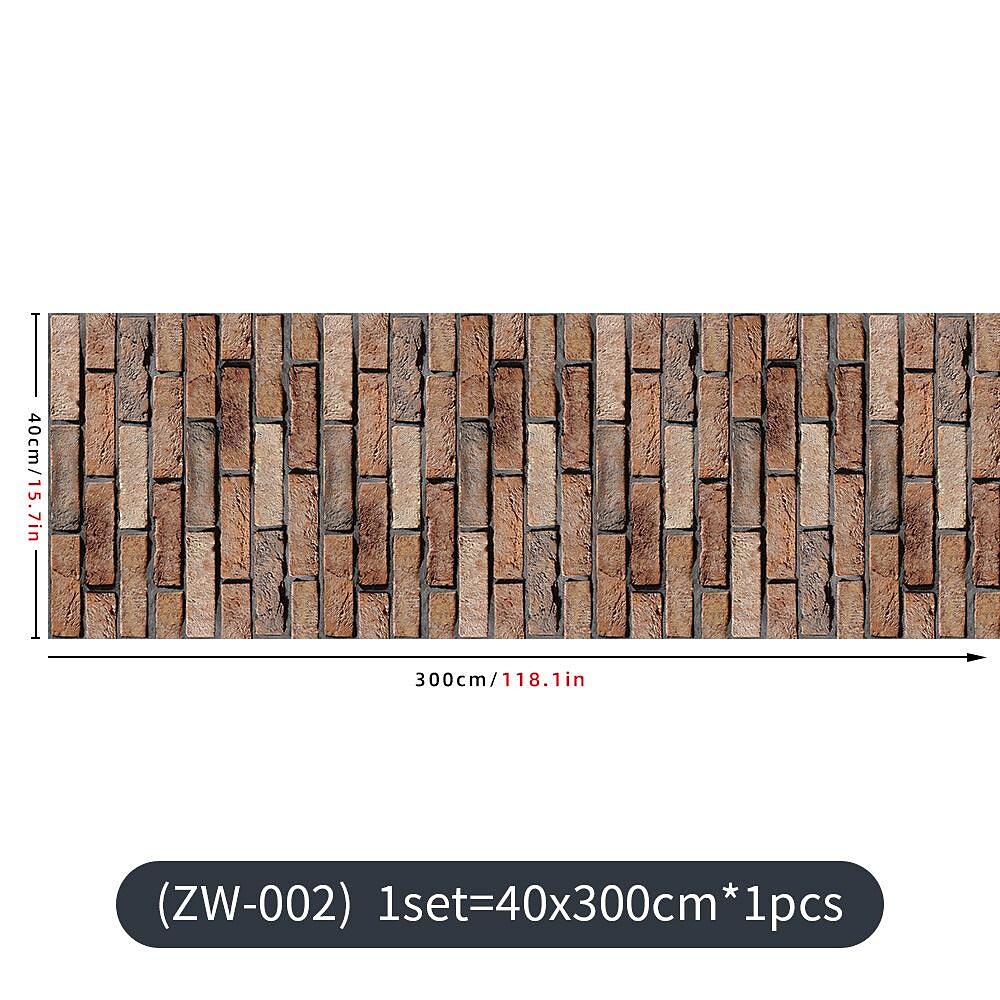 3D Wallpaper Wall Covering Sticker Film Peel and Stick Faux Brick Waterproof Vinyl/PVC Self-adhesive Home Décor 40*300cm