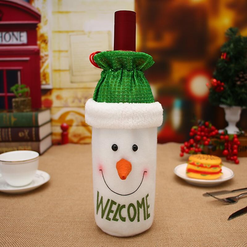 Christmas Doll Wine Bottle Covers Bundle Bags