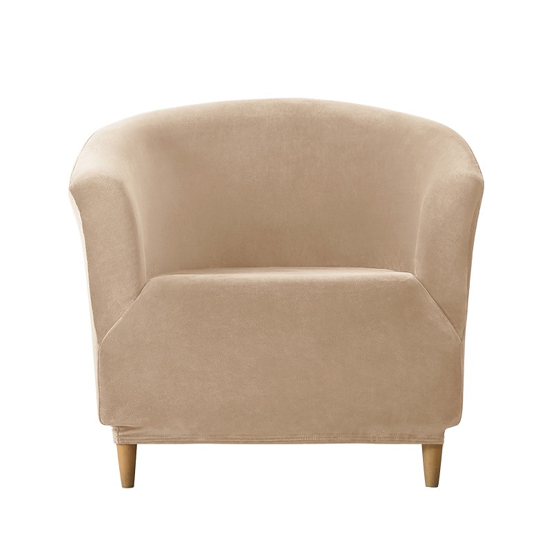 Velvet Club Chair Slipcover Stretch Armchair Covers 1-Piece
