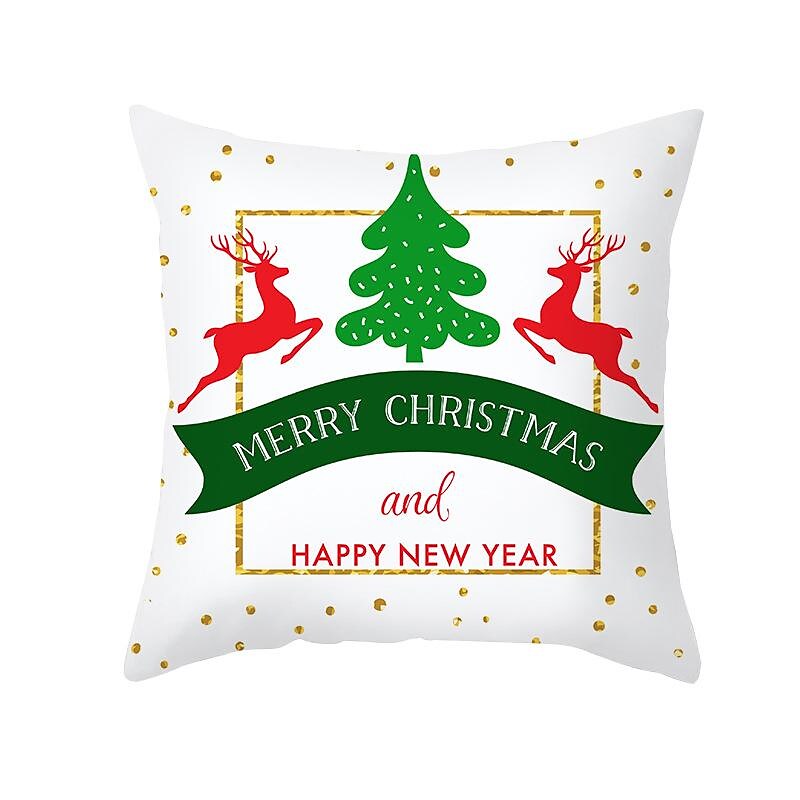 Nordic Christmas Pillow Cover Pillowcase Party Printed Elk Snowflake Sofa Pillowcase Office Cushion Covers