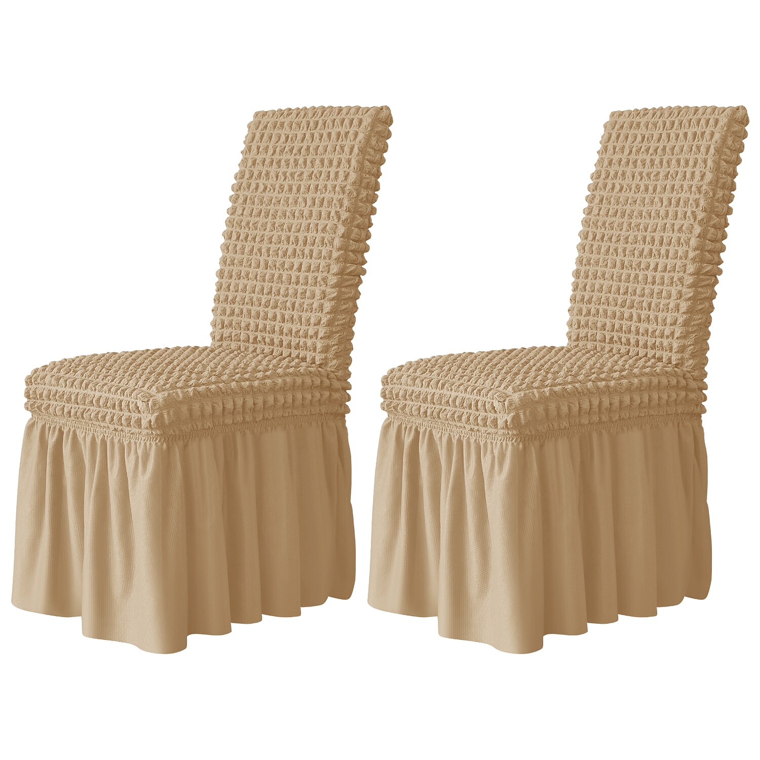 2 Pcs Chair Covers with Skirt Parsons Chair Slipcovers Furniture Protector