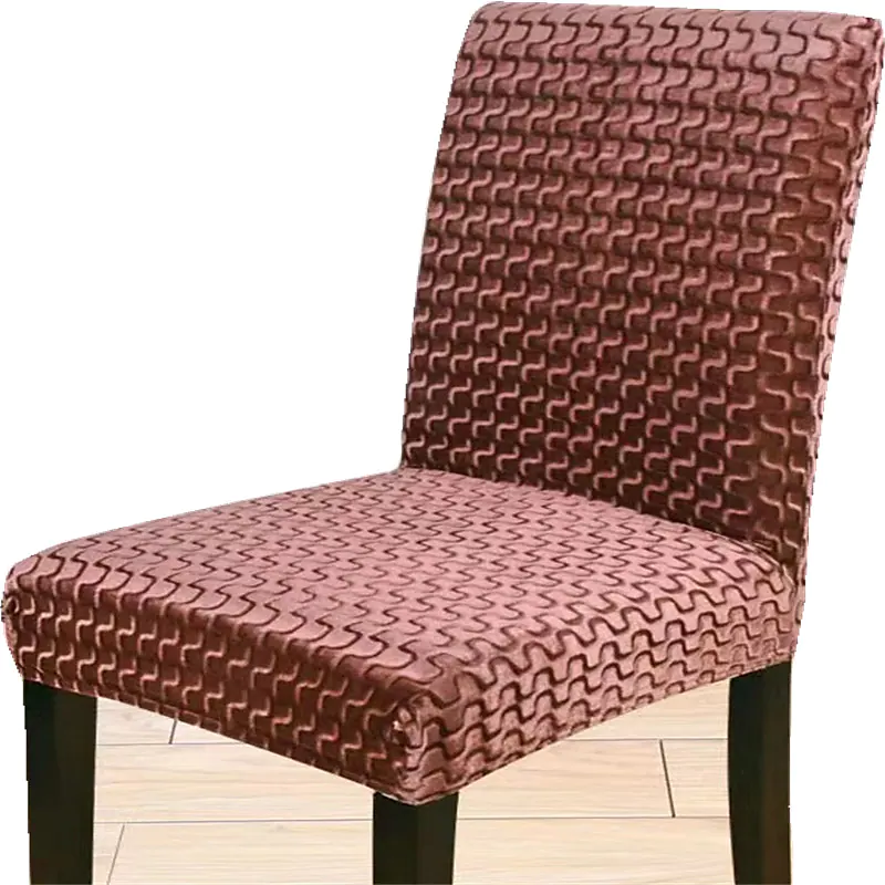 Stretch Spandex Jacquard Velvet Dining Chair Cover