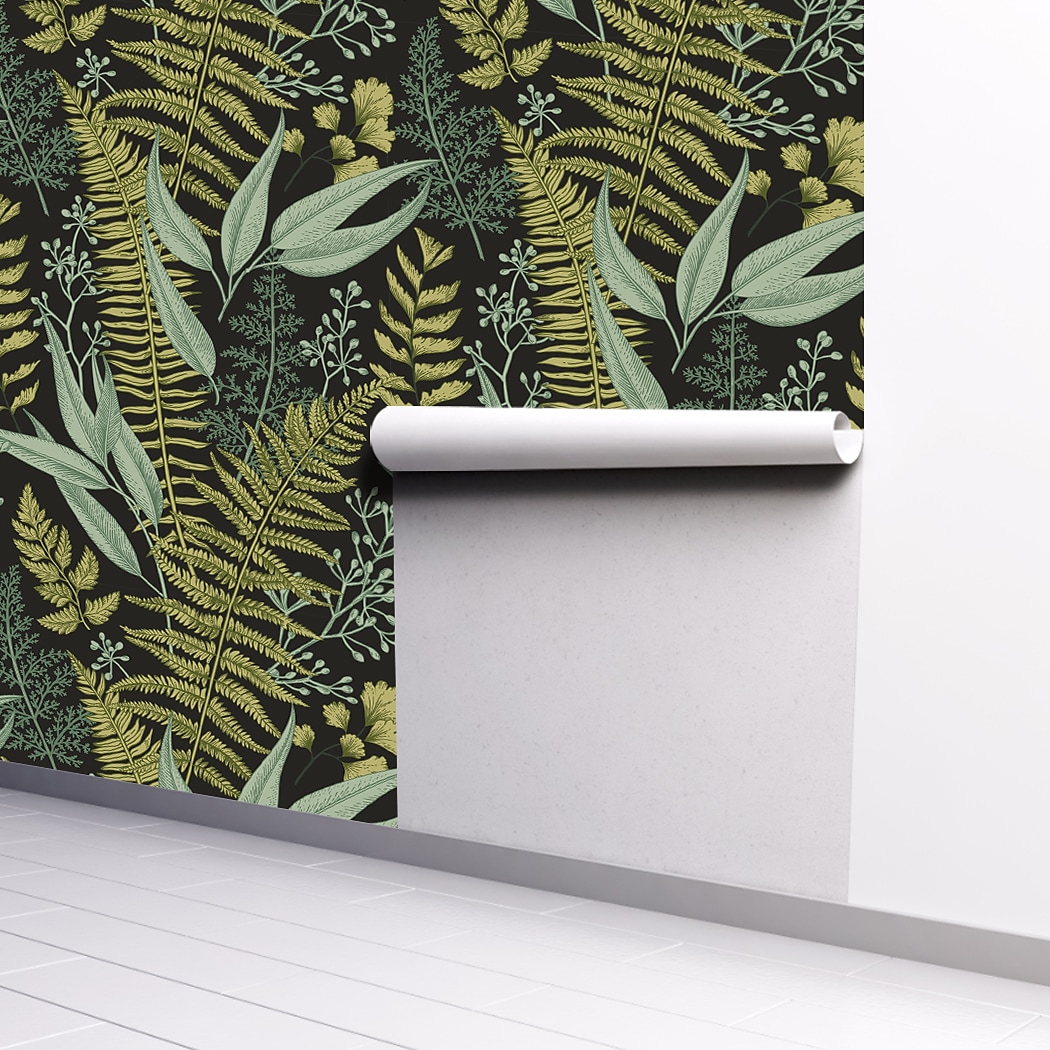 Plants Green Wallpaper Comtemporary Vintage Wall Covering PVC / Vinyl Self adhesive Room Wallcovering