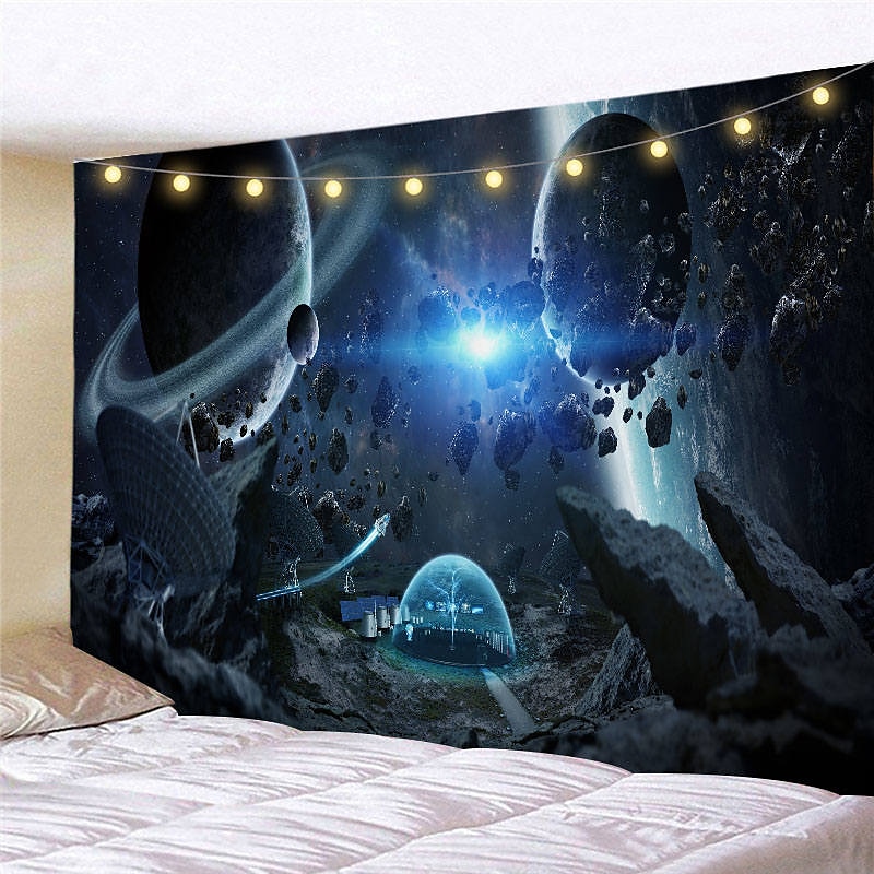 Landscape LED Lights Wall Tapestry Art Decor Galaxy Universe Print