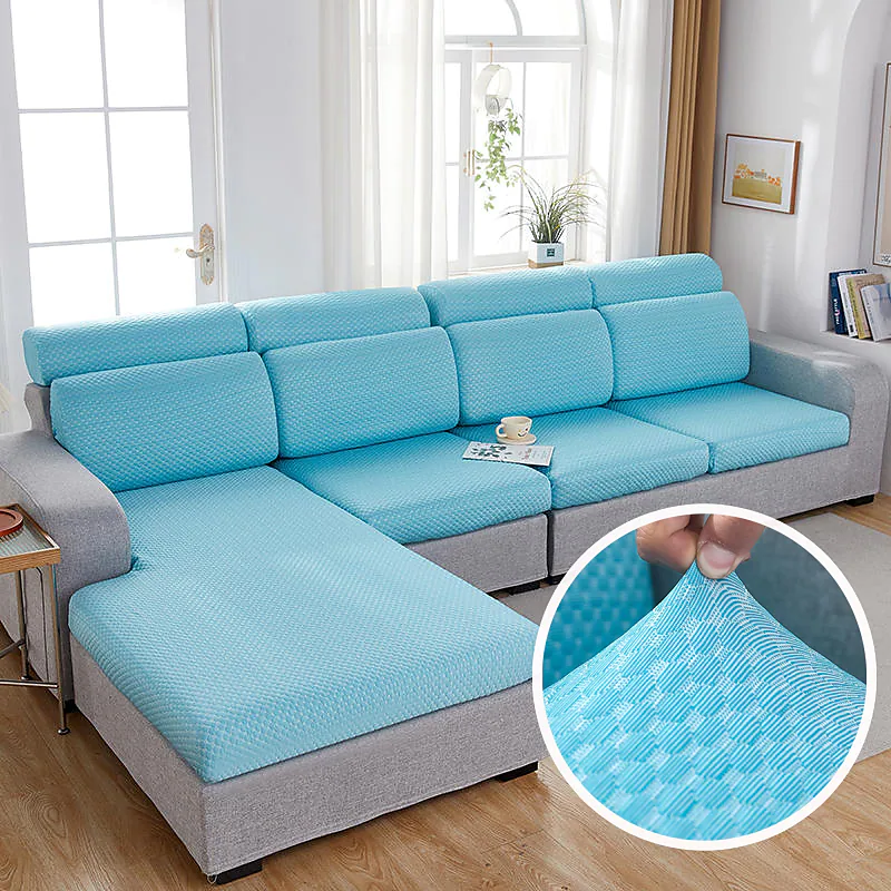 3D Doudou Grid Stretch Sofa Slipcover Couch