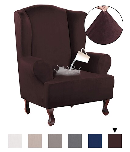 Water Repellent Stretch Wingback Chair Cover