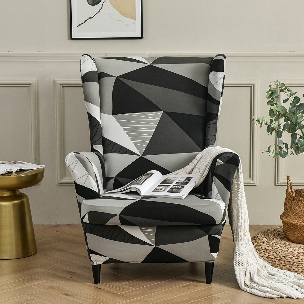 Wingback Chair Cover Wing Chair Slipcovers with Seat Cushion Cover for Strandmon Chair