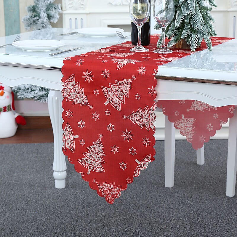 Holidays Party Table Runner Cotton Linen Rustic Table Decor Runners