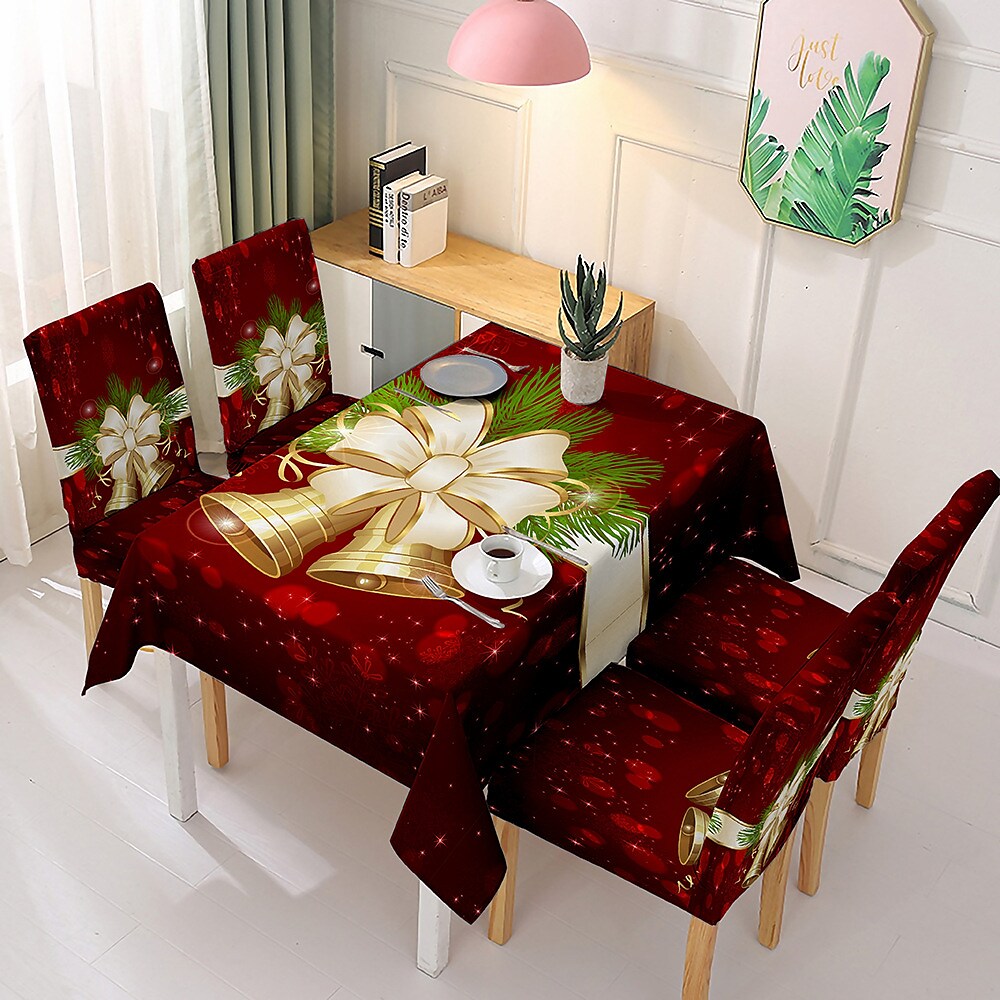 Christmas Tablecloth Chair Cover Decoration Elastic One-piece Chair Cover Absorbent Tablecloth