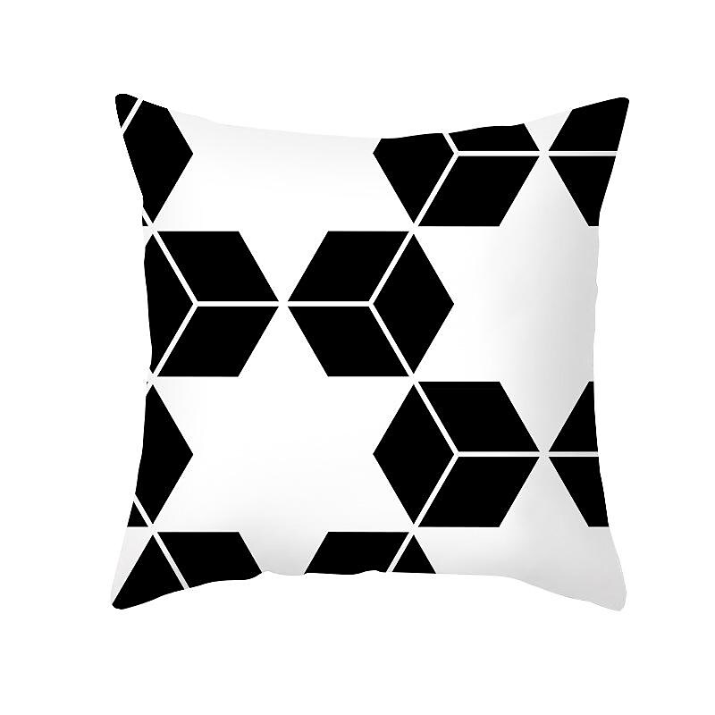 Black White Geometric Pillow Cover Pillowcase Peach Skin Print Nordic Abstract Home Pillowcase Sofa Bedroom