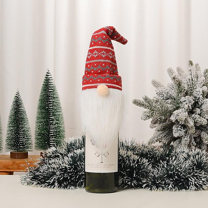 Christmas Gnomes Wine Bottle Topper Cover