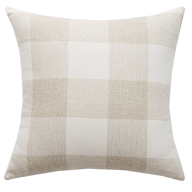  Simple Plaid   Polyester Pillow Cover 
