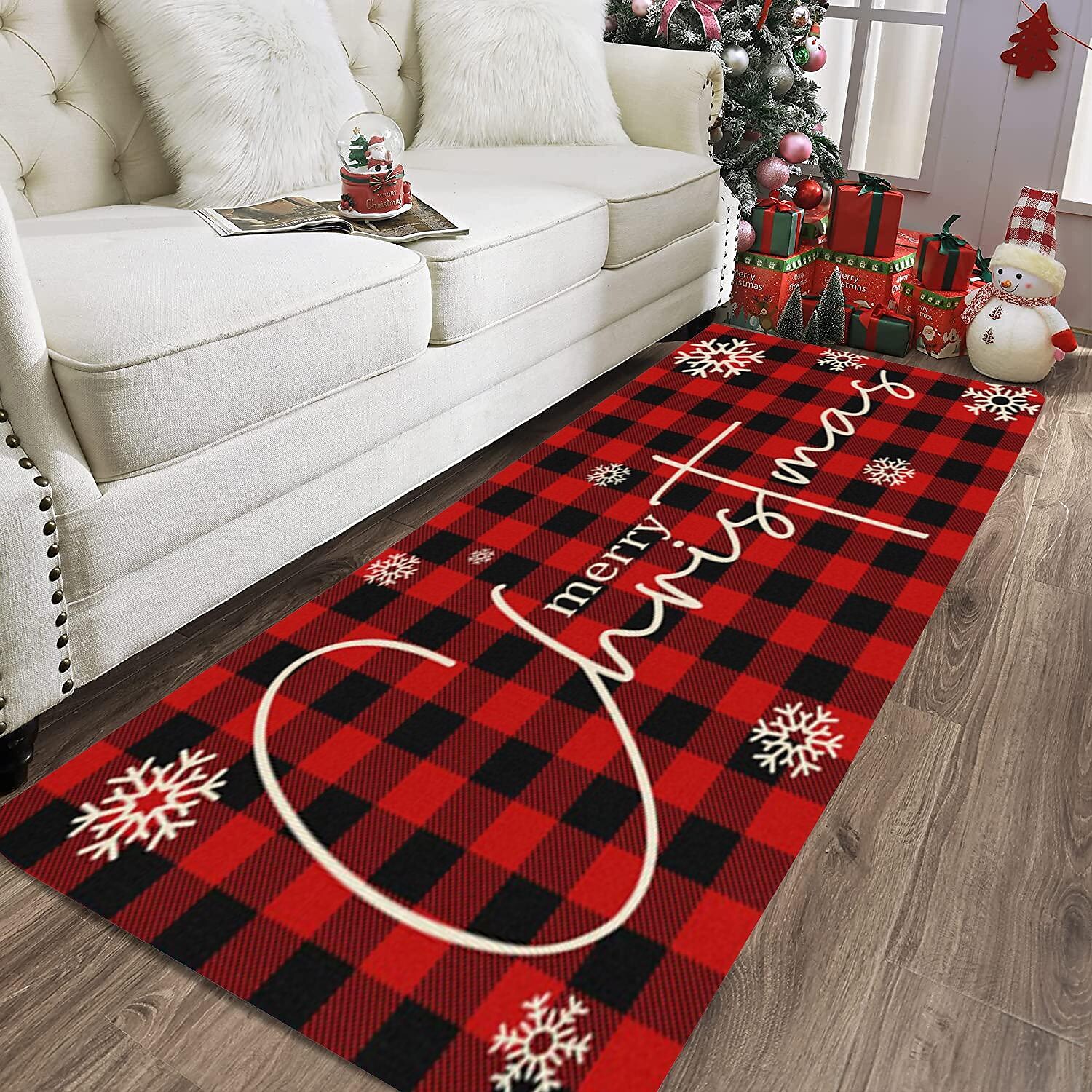 Santa Claus Floor Mat Flannel Entrance Floor Mat Door Mat