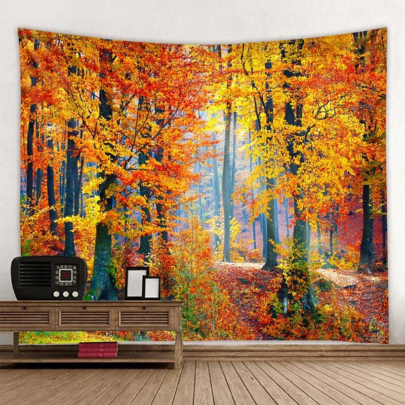 Wall Tapestry Art Decor Autumn Nature Landscape Forest Tree