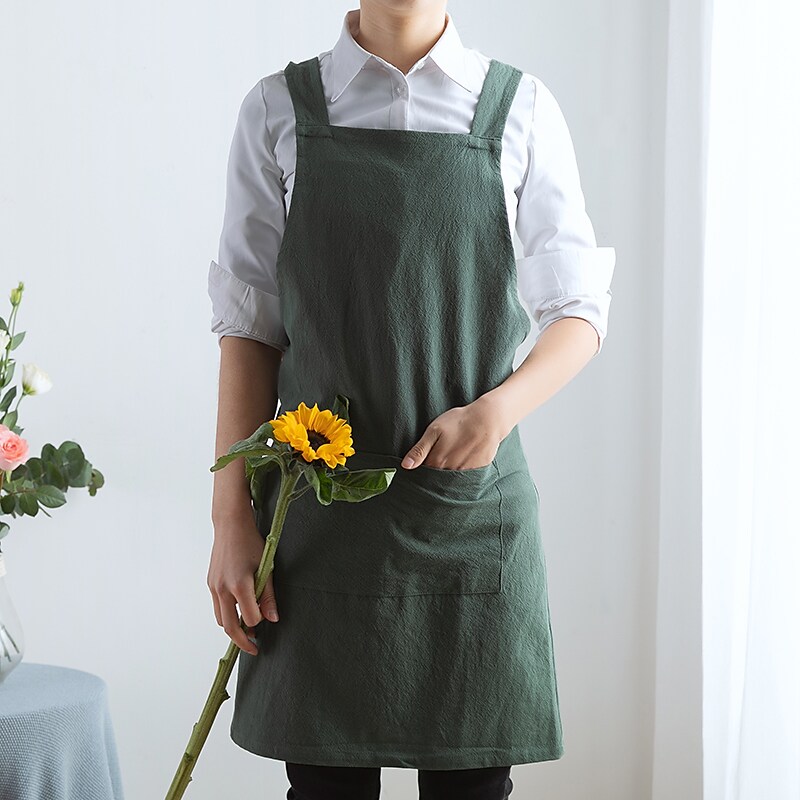 Lace-free Apron Japanese-style Solid Color