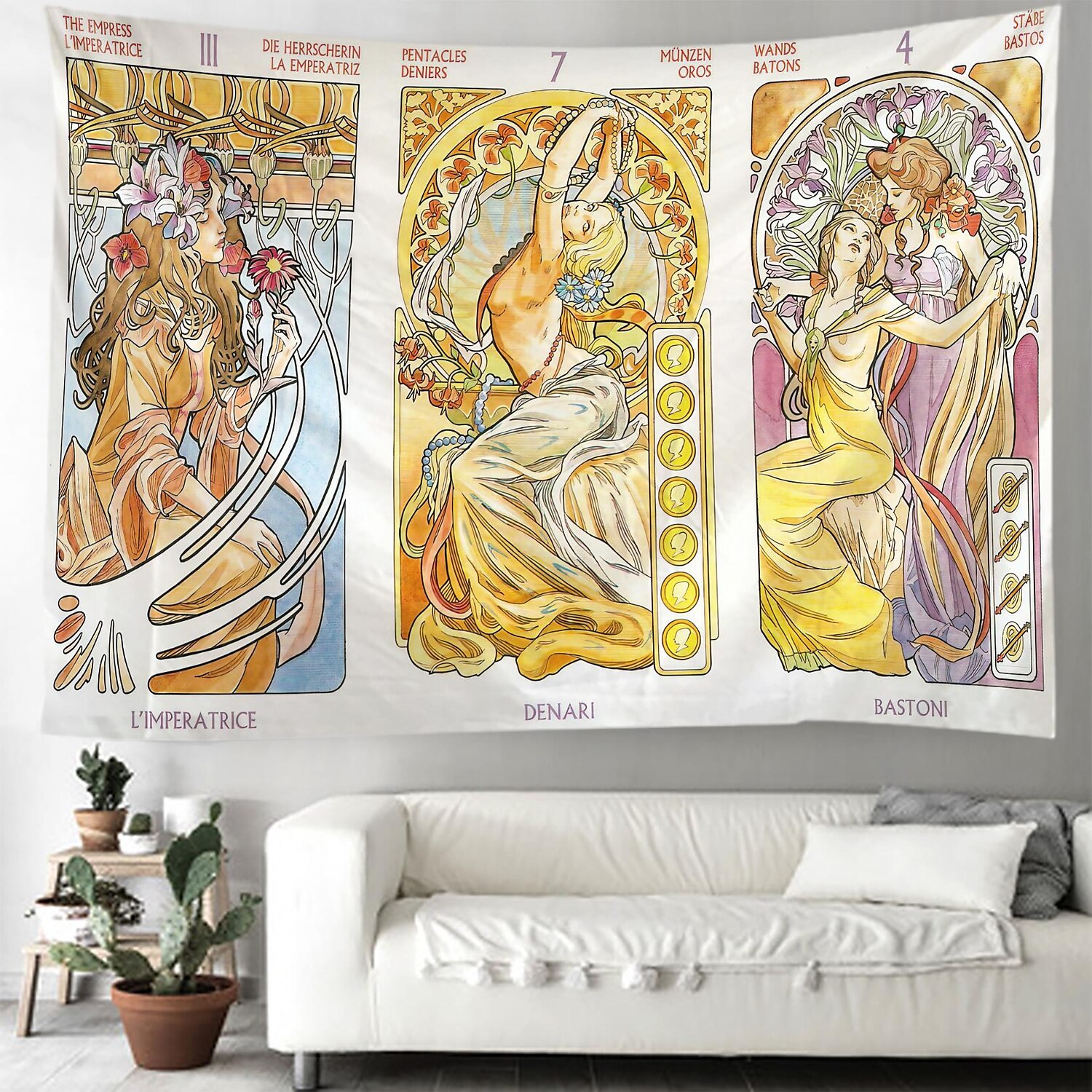 Art Nouveau Victorian Hanging Tapestry Tarot Divination Wall Art Large Tapestry