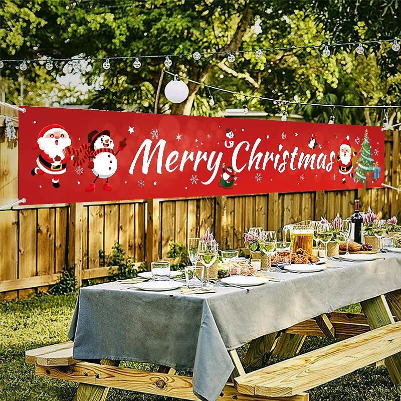 Merry Christmas Holiday Pull Flag Decorative Banner