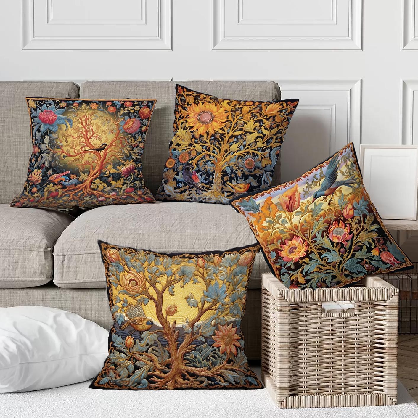 Tree of Life Double Side Pillow Cover 4PC Soft Decorative Square Cushion Case Pillowcase for Bedroom Livingroom Sofa Couch Chair 2023 - US $15.99 –P2