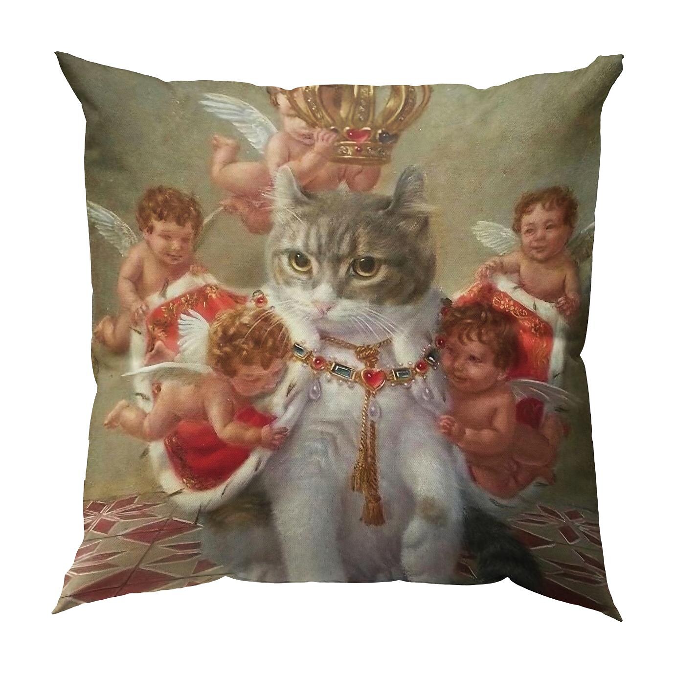 Funny Renaissance Cat Double Side Pillow Cover 4PC Soft Decorative Square Cushion Case Pillowcase for Bedroom Livingroom Sofa Couch Chair 2023 - US $14.99 –P15