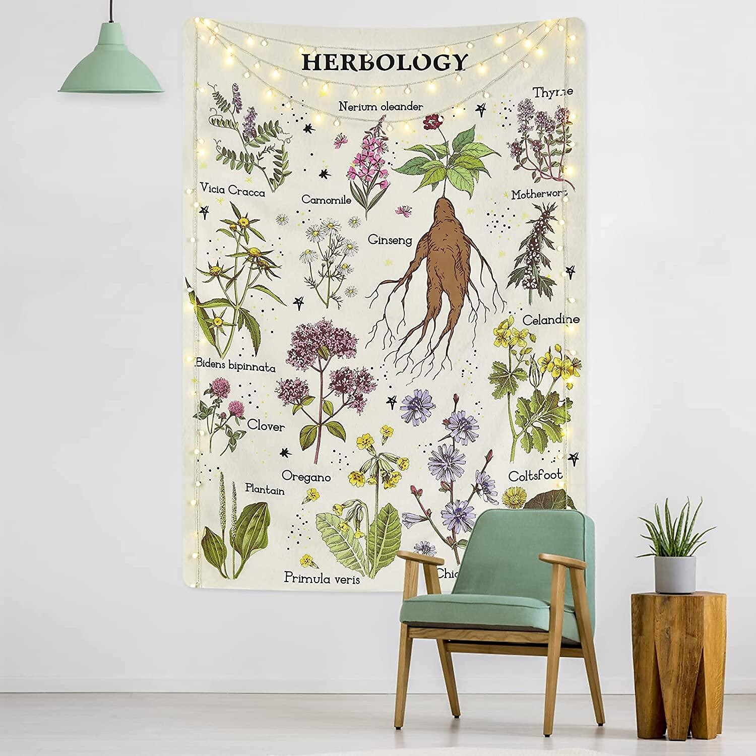 Plant Herbs Wall Tapestry Art Decor Floral Vintage Wall Hanging