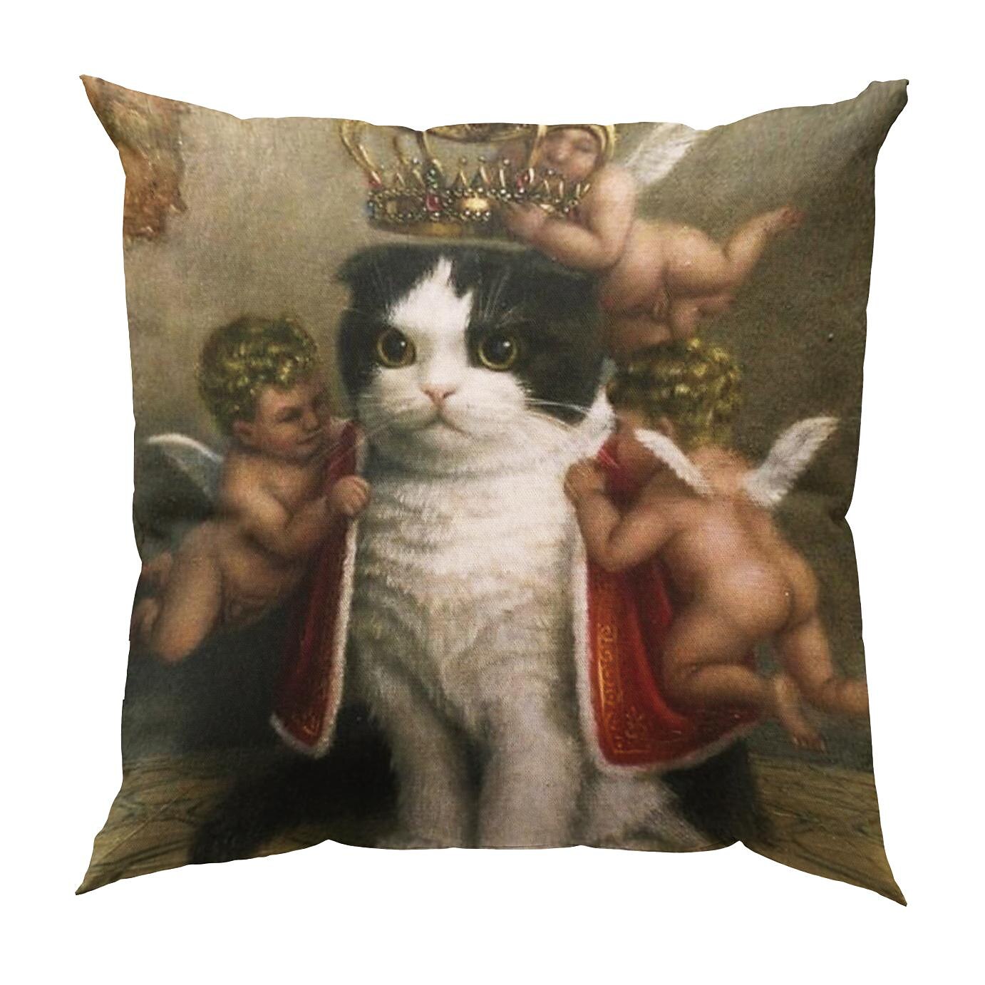 Funny Renaissance Cat Double Side Pillow Cover 4PC Soft Decorative Square Cushion Case Pillowcase for Bedroom Livingroom Sofa Couch Chair 2023 - US $14.99 –P11