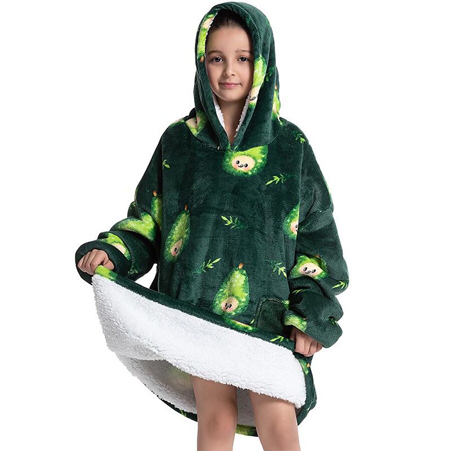 Hooded Blanket Sherpa Wearable Blanket for Kids