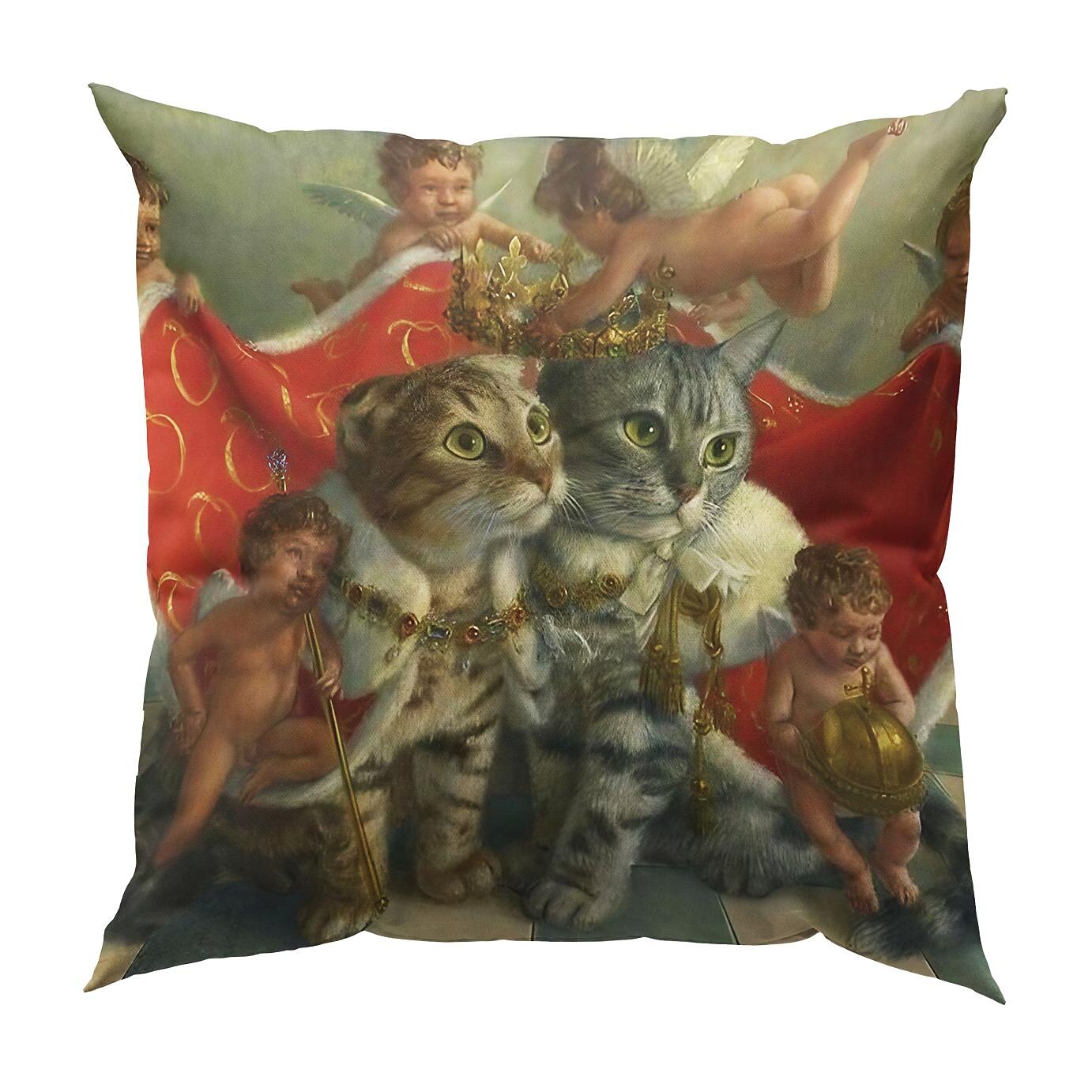 Funny Renaissance Cat Double Side Pillow Cover 4PC Soft Decorative Square Cushion Case Pillowcase for Bedroom Livingroom Sofa Couch Chair 2023 - US $14.99 –P16